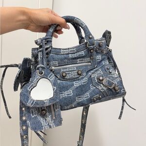 **SOLD***Balenciaga Blue Denim XS Neo Cagole Bag